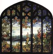 Louis Comfort Tiffany Leaded Glass Window oil on canvas